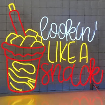 Looking Like A Snack Neon Sign, Mangonada Led Sign, Mexico Mangonada Led Light, Mexico Smoothie Wall Art, Mexican Restaurant Wall Décor Size:20in