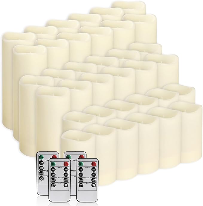 36-Pack LED Flameless Candles with Remote Control - Perfect for Home, Parties, and Special Occasions - Create a Magical Ambiance Effortlessly(Three Sizes)