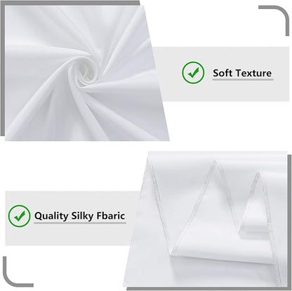 10 ft × 10 ft White Backdrop Curtain for Wedding Decor Holiday Party - White Wedding Backdrop Polyester Photography Backdrop Drapes Baby Shower Birthday Privacy Sliding Curtains Home Decor, 2 Panels