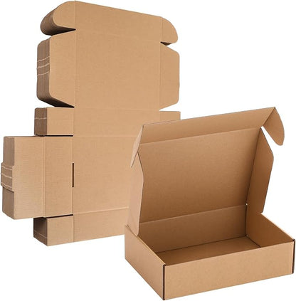 Qilery 100 Pcs Shipping Boxes Cardboard Gift Corrugated Cardboard Brown Boxes Mailer Packaging for Mailing Small Business Present (9.06 x 6.3 x 2.36 Inches)