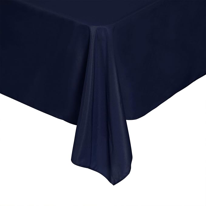 Rectangle Tablecloth 60x102 inch Washable Polyester Fabric Table Cloth for Wedding Party Dining Banquet Decoration（60x102,Navy）