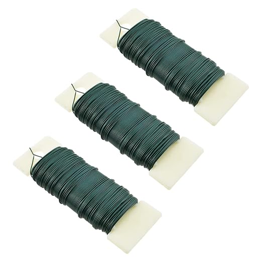 HAHIYO 22Gauge Green Flexible Metal Floral Wire - 3 Rolls Total 115 Yards (345 Feet) for Crafts, Christmas Wreaths, Tree & Flower Arrangement