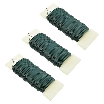 HAHIYO 22Gauge Green Flexible Metal Floral Wire - 3 Rolls Total 115 Yards (345 Feet) for Crafts, Christmas Wreaths, Tree & Flower Arrangement