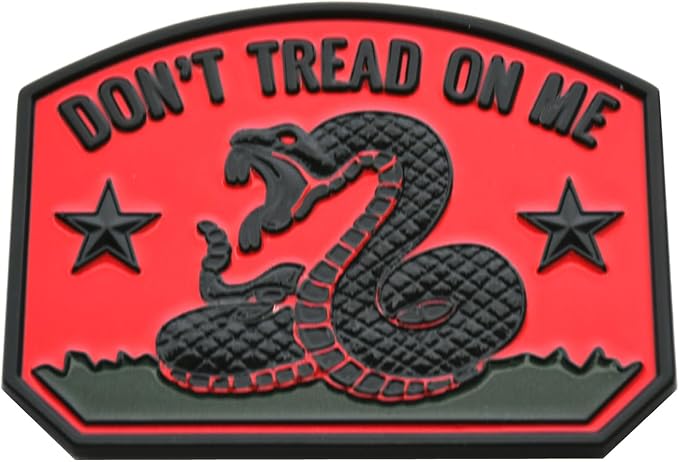 1x Gadsden Flag Rattlesnake Car Emblem 3D Decal Sticker with Don't Tread ON ME Slogan Fit for Car Truck Motorcycle Window Door and Flat Surface (Black Red)