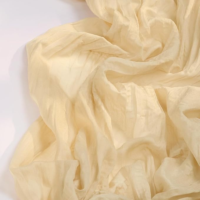 Champagne Gold Cheesecloth Table Runner Fall Table Runner Boho Gauze 120 Inches Champagne Cheese Cloth Fall Table Decorations for Thanksgiving Wedding Bridal Baby Shower Parties
