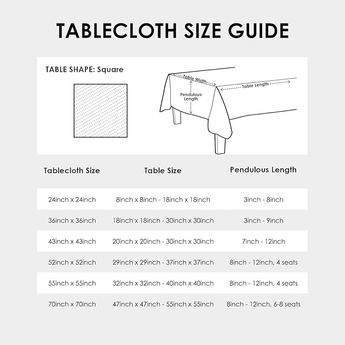 Small Square Navy Tablecloth 24 x 24 Inch Polyester Fabric Washable Table Cover Decorative Wrinkle Resistant Solid Color Table Cloth for Nightstand Party Wedding Camping