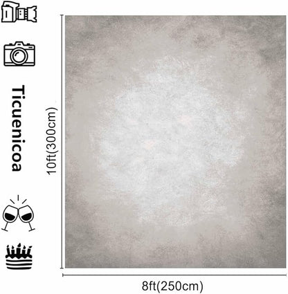 8x10ft Grey Portrait Photography Backdrops Solid Texture Abstract Photo Background for Photoshoot