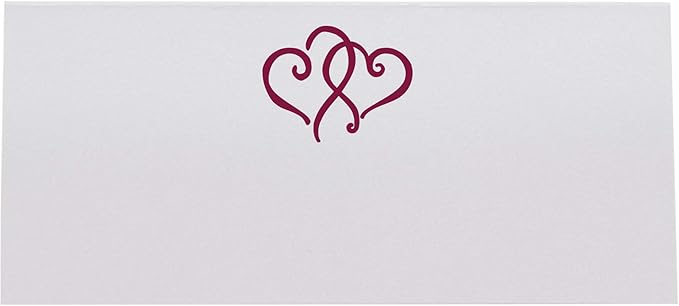 Linked Hearts Place Cards, Burgundy (Choose Color), Set of 150, Pre-cut and Scored - Wedding, Party, Dinner, and Special Events - Made in the USA