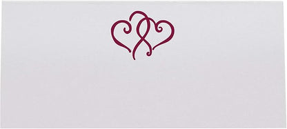 Linked Hearts Printable Place Cards, Burgundy (Choose Color), Set of 60 (10 Sheets), Laser & Inkjet Printers - Wedding, Party, Dinner, and Special Events - Made in the USA