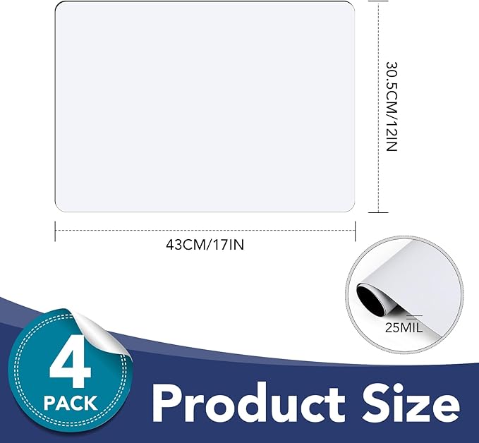 DIYMAG 4Pcs Blank Car Magnets,17x12 Inch Car Door Magnets Set Signs Rounded Corners Flexible Magnetic Bumper Sticker to Advertise Cover Logo Prevent Cars Scratches Dents