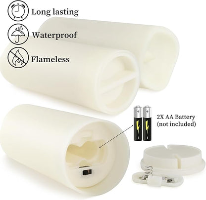 36 Pack Waterproof Flameless LED Candles - Outdoor Battery Operated Candles with Remote & Timer, Realistic Flickering Flame, Safe for Porch, Patio, Weddings, Parties & Home Decor