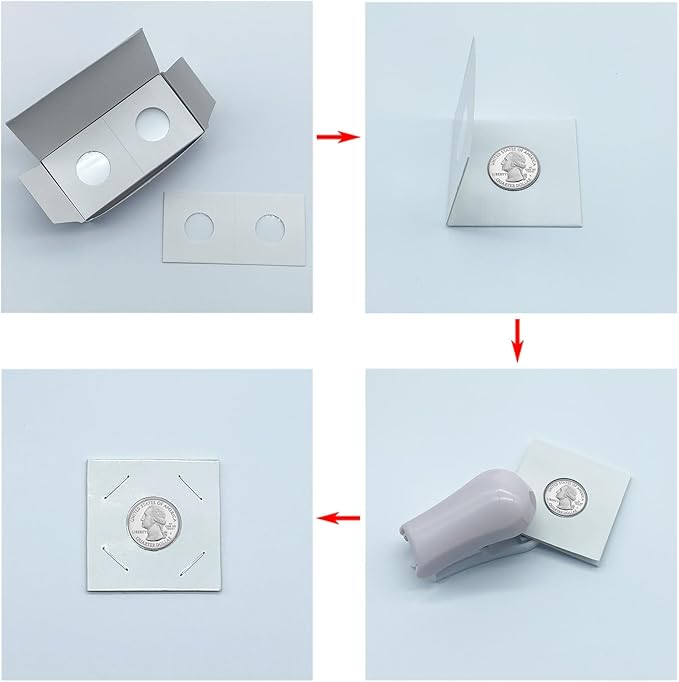 200 PCS Premium Cardboard Coin Flips 2 x 2 inch Coin Collection Supplies for Penny, Mylar Coin Flips Coin Holders for Collectors (Penny Coin Flips)