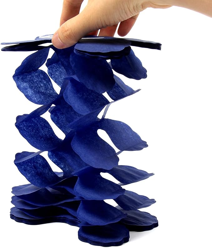 Baby-Royal Navy-Blue Party-Decorations Streamers Garland - 12pcs Boy Birthday Frozen Ocean Shower 4-Leaf Paper Clover Streamer, Bachelorette Bridal Wedding Engagement Banners Decor Ouruola
