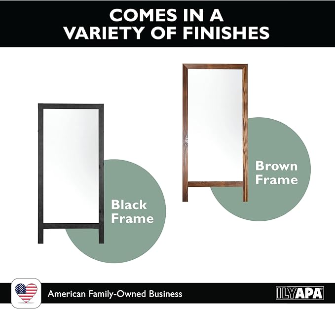 Ilyapa Wooden Dry Erase A Frame Sign - Magnetic Whiteboard Sidewalk Menu Board Outdoor - Menu Display for Restaurant, Food Truck - 58x27 inch - Brown