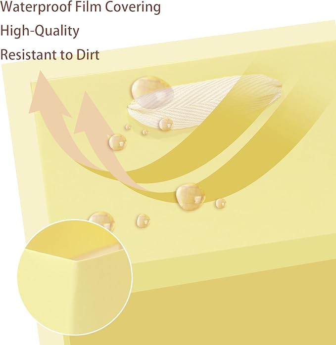 Yellow Paper Gift Bag 4 in Paper Box Small Square Bottom Kraft Paper Bags with Handles for Wedding Baby Shower Birthday Party (Yellow, 4 x 4 x 4 in, 10 CT)