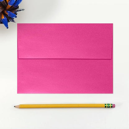 LUXPaper A7 Invitation Envelopes | Peel & Press | 5 1/4" x 7 1/4" | Azalea Metallic | 80lb. Text | 250 Qty