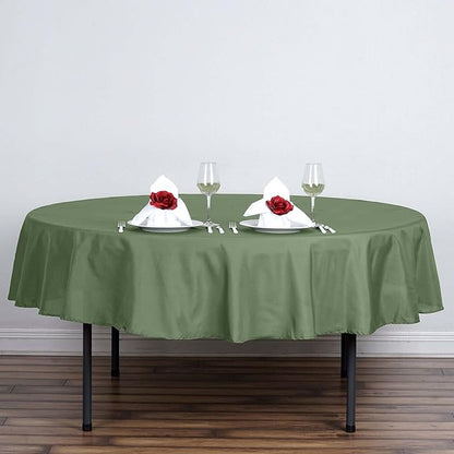 Efavormart Round Tablecloth, 90 Inch Stain & Wrinkle Resistant Washable Table Cloth, Decorative Polyester Fabric Table Cover for Banquet, Wedding, Dining- Willow Green