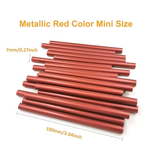 VARACL Hot Melt Glue Sealing Sticks for Letter Seal Stamp - Great for Wedding Invitations, Cards Envelopes, Snail Mails, Postcards, Greeting Cards, Gift Ideas, 7 x 100 mm, 20PCS (Red)