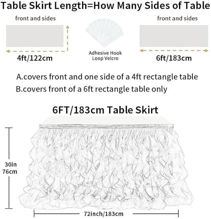 Luxury Organza Mesh Table Skirt Draping Floating Romance - Perfect for Bridal Showers, Birthday Weddings - Clear Flowing Decoration for a Wonderful Main Cake Table (Hot Pink-6ft, 72" L×30" H)