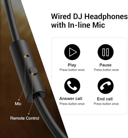 OneOdio Wired Over Ear Headphones Studio Monitor & Mixing DJ Stereo Headsets with 50mm Neodymium Drivers and 1/4 to 3.5mm Jack for AMP Computer Recording Podcast Keyboard Guitar Laptop - Red