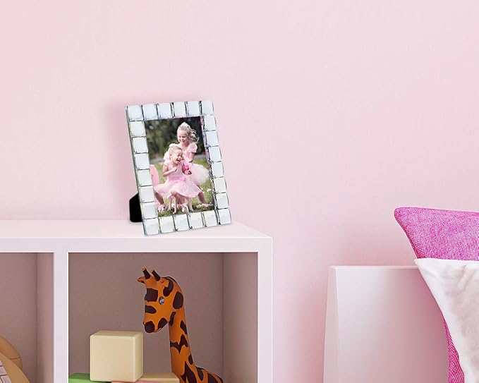 Isaac Jacobs Decorative Sparkling Jewel Picture Frame, Photo Display & Home Décor (4x6, Clear)