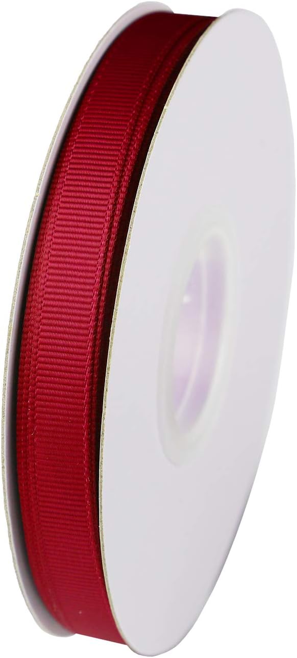 ITIsparkle 3/8" inch Grosgrain Ribbon 50 Yards-Roll Set for Gift Wrapping Scrap Books Party Favor Hair Braids Baby Shower Decoration Cake Decoration Floral Arrangement Craft Supplies, Wine 275#