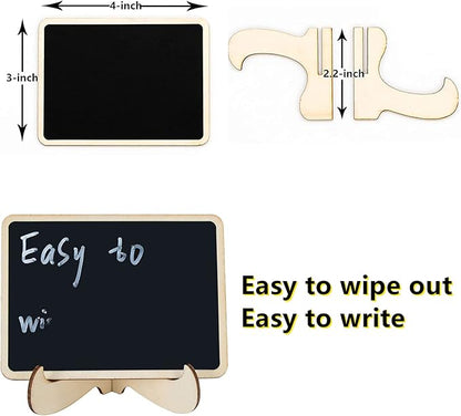 20 Pcs Mini Chalkboard Signs with Stand, Food Signs for Party Buffet, Table Numbers, Place Cards Display, Weddings, Buffet, Small Blackboards Wood Little Chalkboard