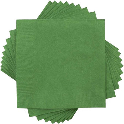 JAM PAPER Small Beverage Napkins - 5 x 5 - Green - 50/Pack