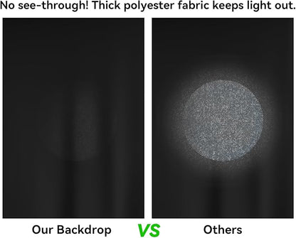 10 x 10 FT Black Backdrop Background, 100% Polyester Photography Backdrop Foldable Washable Black Screen for Photoshoot Portraits Party Video Studio Shooting