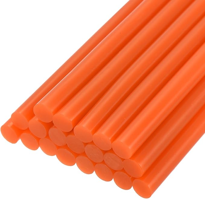 uxcell 20pcs Hot Glue Sticks for Glue Gun 11mm/0.43-inch x 4-inch Mini Hot Melt Adhesive Glue Stick Bright Orange