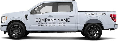 Custom Decals Stickers bussines Signs Lettering and Numbers Personalized Text for Crew cab Pickup Trucks