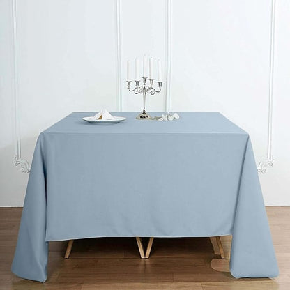 Efavormart 90" Dusty Blue Wholesale Linens Polyester Square Linen Tablecloth for Kitchen Dining Catering Wedding Birthday Party Events