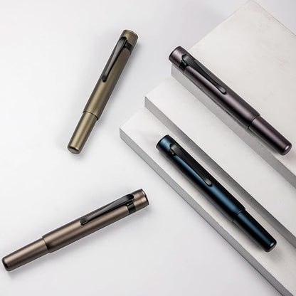 Hongdian M2 Black Forest Mini Rollerball Pen, Fine Point 0.5mm, Sleek Aluminium Pocket Pen with Black Ink Refill, Ideal for Travel & Signature (Midnight Blue)