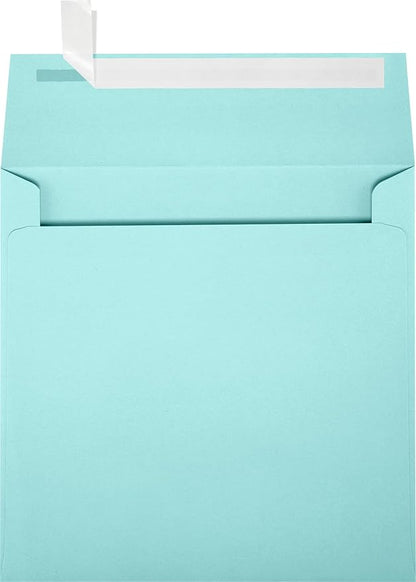 LUXPaper Square Invitation Envelopes | Peel & Press | 5 1/4" x 5 1/4" | Seafoam Blue | 80lb. Text | 50 Qty