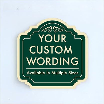Custom Decorative Outdoor Metal Sign - Personalized Aluminum Driveway Sign, Waterproof, Made in USA - Design 2 Forest Green 24x24 In