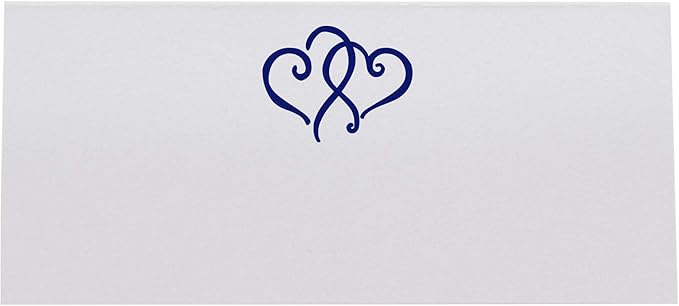 Linked Hearts Printable Place Cards, Navy (Choose Color), Set of 150 (25 Sheets), Laser & Inkjet Printers - Wedding, Party, Dinner, and Special Events - Made in the USA