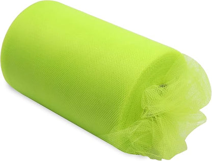 Lime Green Tulle Fabric Rolls 6 Inch by 100 Yards (300 feet) Fabric Spool Tulle Ribbon for DIY Tutu Bow Halloween Decorations Baby Shower Birthday Party Wedding Christmas Craft Supplies