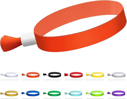 Green-Power America 100 Pcs Cloth Event Wristbands, Event Wristbands, Colored Wrist Bands for Events, for Lightweight Concert Wrist Strap for Activities, Party Bracelets for Events (Color : Orange)