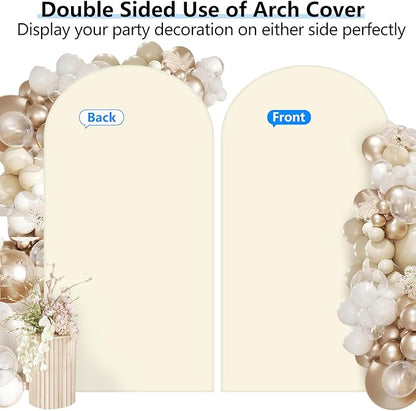 HEMMOTOP Light Beige Arch Backdrop Cover (No Arch Stand), 6 ft Spandex Arch Covers Stretchy Backdrop for Balloon Arches, Wedding, Birthday Party, Baby Shower, Banquet Arch Decoratio