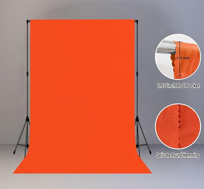 6x9FT Pure Orange Backdrops Solid Background for Birthday Portrait Photoshoot Advertising Shooting