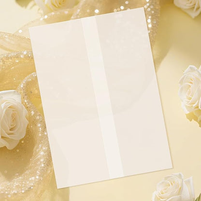 30 Pack Pre-Folded Vellum Jackets for 5x7 Invitations, Translucent Vellum Paper 5x7 Jackets, 100GSM Wedding Invitations Wraps, Envelope Liners for Birthdays, Baby Showers