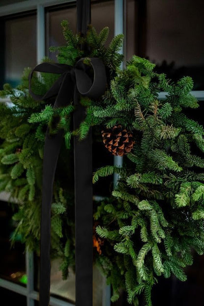 Black Velvet Ribbon 1.5'' 25 Yards for Christmas Tree, Gift Wrapping, Flower Bouquet, Wreath Decorations, Bow Making
