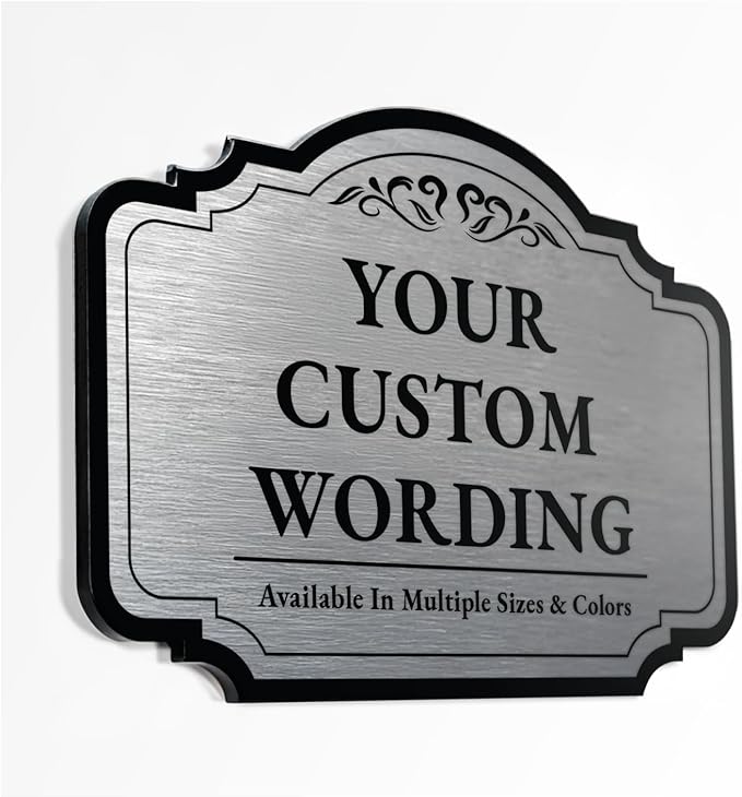 Custom Outdoor Metal Signs, Personalized Aluminum, Driveway Sign, Waterproof & Made in USA - Design 2, Silver 8x8 In