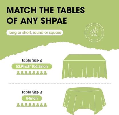 Pureegg Plastic Table Cloth Disposable 10 Pack, 54 x 108 Inch Table Cloths, Party, Picnic, Decorative Gingham Tablecloths, Rectangle, Black and White Checkered Cover, Leakproof & Sturdy, Black Plaid