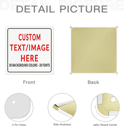 Custom Sign Personalized Custom Metal Sign, Customize For Office, Business, Workplace, Office, Home, Delivery Signs 12x12