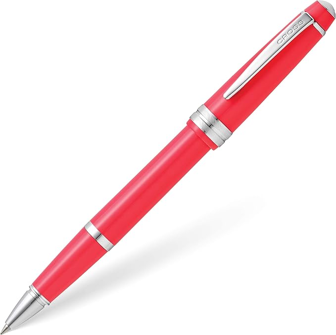 Cross Bailey Light Refillable Rollerball Pen Presented in a Everyday Gift Box - Medium Point, Black Ink, Polished Coral