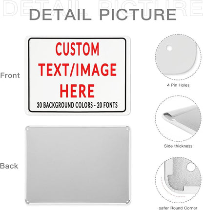 Custom Sign Personalized Custom Metal Sign, Customize For Office, Business, Workplace, Office, Home, Delivery Signs 6x8