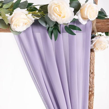 Socomi Wedding Arch Draping Fabric 3 Panels 29" x 19Ft Lavender Purple Sheer Chiffon Curtain Drapes 6 Yards for Wedding Ceremony Birthday Party Decoration