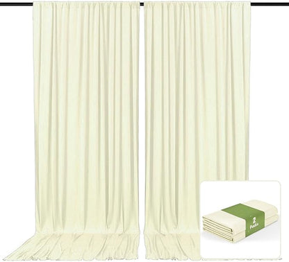 2 Panels Beige Backdrop Curtain, 10 x 7 Feet Background Curtains for Parties, Weddings, Baby Showers, Bachelorette Halloween, Christmas Birthday Party Photoshoot Backdrop Curtains Decorations