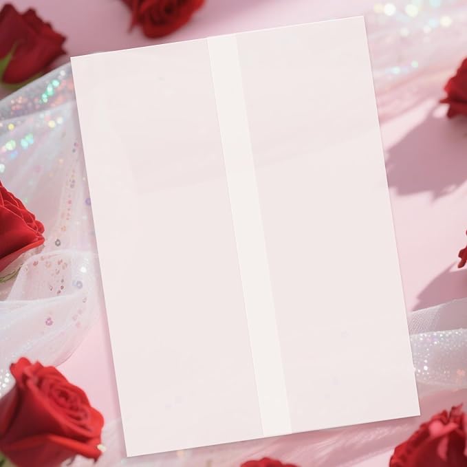120 Pack Pre-Folded Vellum Jackets for 5.5x7.5 Invitations, Translucent Vellum Paper 5.5x7.5 Jackets, 100GSM Wedding Invitations Wraps, Envelope Liners for Birthdays, Baby Showers